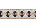 WallDesign Wallpaper Border - Marble Stone Inlay Square Pattern - Roll 3 inch by 30 ft - Glossy Laminated Waterproof Vinyl Sticker - For Decorative Bathroom, Tiles, Hall
