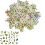 Hasthip Flower And Bird Paper 60 Washi Tape Sticker Vintage Plant Tea Cup Laptop Notebook Decoration