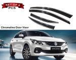 Auto E-Shopping Chrome Line Door Visor for Maruti Baleno 2022 Set of 4 Pieces