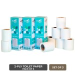IMVELO GREEN YOUR HYGIENE 2ply Premium Ultra Soft Toilet Paper Roll | 9 Rolls - 180 Pulls Each Roll (1620 Pulls) | Virgin Paper | Soft Tissue Toilet Roll