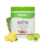 OZiva Plant Based Biotin 10000mcg+(with Amla to Support Hair Growth & Reduce Hairfall) for Men & Women, For Stronger Hair & Healthier Skin (Biotin Powder, 125gm) (Biotin Lemon, Pack of 1)