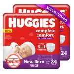 Huggies Complete Comfort Wonder Pants, Extra Small (XS),48 Count, Upto 5 kg Size Baby Diaper Pants, Combo Pack of 2
