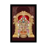 Dharvika Innovations Design 2 Synthetic Tirupati Balaji Photo With Frame, 14 X 20 Inch