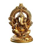 Feel Touch Mart Brass Superfine Ganesha Resting On Chair Statue 14cm Beautiful Lord Ganesha Murti Antique Ganesh Murti Peetal Ganesh Moorti for Home Decor & Pooja