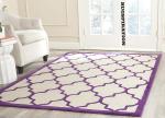 Rugspiration The Polygon Design Collection Ivory, Purple Wool Hand Tufted Carpet For Living Room-Bedroom And Hall, 9 X 12 Ft