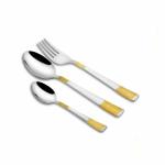 HOMEPRIVILEZ Olivia 24 Karat Like Gold Plated Cutlery Set - 18Pcs (6 Dinner Spoon, 6 Dinner Forks & 6 Teaspoon) (18 PCS)