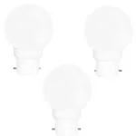 Fybros White Nuit Neon Led Night Bulbs Lamp For Bedroom Wall And Home Decoration - 0.5 Watts, 3 Pc