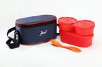 JAVA Oval Lunch Box 3 Boxes (500ml + 225 ml x2) Insulated Bag 3 Containers Lunch Box (950 ml, Thermoware)