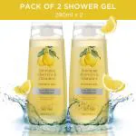 Cleansense 100% Vegan and Paraben Free with Goodness of Aloe Vera and Vitamin E Limequat Summer Body Wash Shower Gel Combo, (280mlx2)