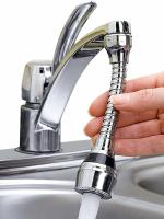 LIVEFAST Silver Stainless Steel 6 Inch Sprayer Extension Jet Stream Pillar Tap Faucet - Built-In Installation Type