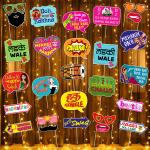 Zyozique Marriage Props for Wedding, Haldi Props - Bride to Be Props & Rice Light (Pack of 28)