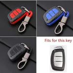 Cloudsale Blue Carbon Fiber Key Fob Cover Shell Keyless Key Hard Case