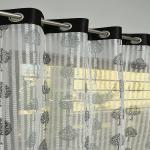 BeautifulGhar Creations 212 cm (7 ft) Tissue Transparent Door Curtain (Pack Of 2) (Self Design, Grey)