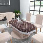 MONKDECOR PVC Printed Design Oval Shape 6 Seater Dinning Table Cover (Size-54x78 Inches Oval) Design-8