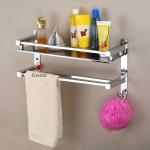 Gosai Stainless Steel One Layer Square Shape Bathroom Shelves (16 x 5 x 9.5)