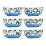 Caffeine Blue Stoneware Dessert Bowl (Set Of 6p)