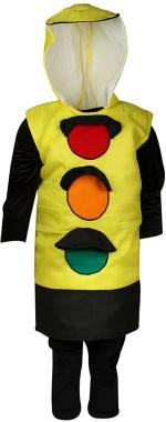 FANCY DRESSESWALE Traffic Light Dress with Black Jumpsuit For Fancy Dress Competition Kids Costume Wear (8 - 9 Years)