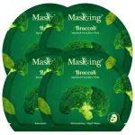 MasKing Superfood Broccoli Sheet Mask for Skin Brightening, Hydrating for Women & Men, Pack of 4