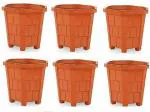 GreenLove New Hexagon Plastic Plant Container Set For Plant And Nursery Plant Container Set (Pack Of 6, Plastic)