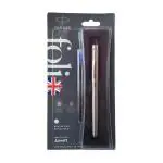 PARKER FOLIO STAINLESS STEEL WITH CHROME TRIM ROLLERBALL PEN PACK OF 2