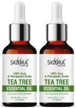 Skiura Pure Tea Tree Oil For Reduce Acne Pimple, & Anti Dandruff, Anti Hair Fall and Hair Growth (30 ML Each, Pack of 2) 60 ML