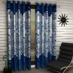 Home Garage Eyelet Window Curtains Set of 2 Blue(4 x 9 Feet)
