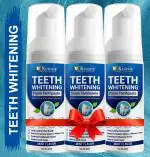 KURAIY 60ml Teeth Whitening Mousse Deep Cleaning Cigarette Stains Repair Bright Neutralizes Yellow Tones Dental Plaque Fresh Breath