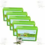 Shiwalya Ayurvedic Neem Bathing Bar | Soap For Men & Women | Ideal For Acne, Pimples, Rashes, Natural & Anti-bacterial | Enriched with Neem Extract Paraben & Chemical Free - Pack of 5 | Each 75G |