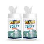 Cleno Toilet Cleaning Wet Wipes For all Toilet Areas like Toilet Commode/ Toilet Seats/Flush/Knobs/Wash-basin/Taps with Anti-Bacterial & Germs Protection - 50 Wipes (Pack of 2) (Ready to Use)