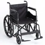 Fastwell Premium Wheelchair Mag Wheel Regular Foldable Self Drive Wheel Chair (Black)