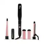 SYSKA HS5000K Hair Straightener with 5-IN -1 Multi-Styling Kit (Black & Pink)
