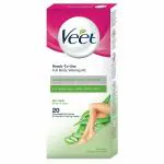 Veet Professional Waxing Strips Kit for Dry Skin, 20 Strips | Gel Wax Hair Removal for Women |