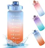 Delzon 2 liter Motivation Sports Water Bottle for Outdoor, Home Use Water Bottle BPA Free, Leakproof Material (Multi Color, Tritan Plastic)