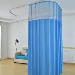Lushomes Hospital Partition Curtains, 8Plastic Hook C-rings, Medical Blue48x84Inch, Pack of 1