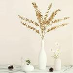 SATYAM KRAFT 1 Pcs Golden gingko Artificial Leaves Fake flowers Sticks Bunch Decorative Items for Home, Diwali Decor, Living Room, Office, Bed Room, Balcony, Showpieces Decoration(Without Vase Pot) (1 Pieces, Golden)
