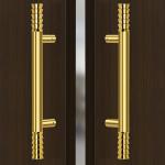 Plantex Door Handle/Stainless Steel 14 inch Main Door Handle/Pull-Push Handle for Home/Offoce/Hotel - Pack of 2 (Brass Antique)