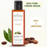 Mystiq Living - Jojoba Oil - 100% Pure Cold Pressed Jojoba Oil for Skin, Hair Growth - Oil for Face and Skin | Cold Pressed Jojoba Oil for Skin & Hair Growth - Virgin & Unrefined | Jojoba Oil for Hair Growth Hair Oil 50 ML