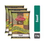 Diljeet Spices 3Kg Moti Saunf | Fennel Seeds(1Kg x3)