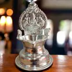 Sigaram Gaja Lakshmi Deepam / Vilakku Silver Plated Table Diya K4296
