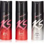 KS 2 Spark & 1 Rush Deodorant Spray 150ml Each (Pack of 3)