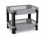 Mungat Grey Plastic Multi-Purpose Kitchen Storage Basket Rack