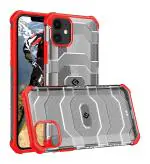 Golden Sands [Explorer Series] Apple iPhone 12 Back Cover Shockproof Semi-Transparent Rugged Military Grade Phone Case, Certified Drop Protection, Tangy Red