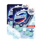 Domestos Chlorine Power 5 Toilet Cleaner Rim Block 55G - Pack Of 2