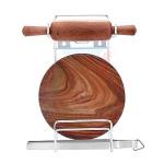 Dryingwell Stainless Steel Rolling Pin Holder Chakla Belan Stand (Hardware Included)