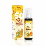 Misti Herbal Remedies Sunscreen Face Serum SPF50 with Invisible Shield Formula | Aloevera, Carrot, Orange and Turmeric | Light weight & Water Resistant | No White Cast | Suitable for All Skin Types | 100ml