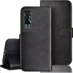 Tingtong Flip Cover for Tecno Pova 5G | Magnetic Closurer| PU Leather Magnetic Wallet Back Cover Case (Black)