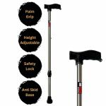 CHEVALIER Premium Walking Stick/Cane for Old People Men/Women Adults (Chrome)