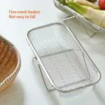 ECOVISTA Kitchen Stainless Steel Over The Sink Colander Sink Washing Basket Drying Rack for Kitchen Expandable Strainer Basket with Mesh for Kitchen Sink Strain Drain Rinse Drain,Fruits,Vegetables[1 pcs]