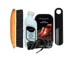 Sheppits Premium Shoe Shiner (Neutral), Shoe Cleaner (Natural), Wooden Shoe Brush, Formal Shoes Laces (Black), & Shoe Horn (Black) Combo | Shoe Care Kit