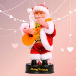 OneStoreIndia HandcrafteChristmas Musical Santa Claus with Guitar Electric Singing Jingle Bell Decorations Gift for Xmas Outdoor Indoor Home Office.